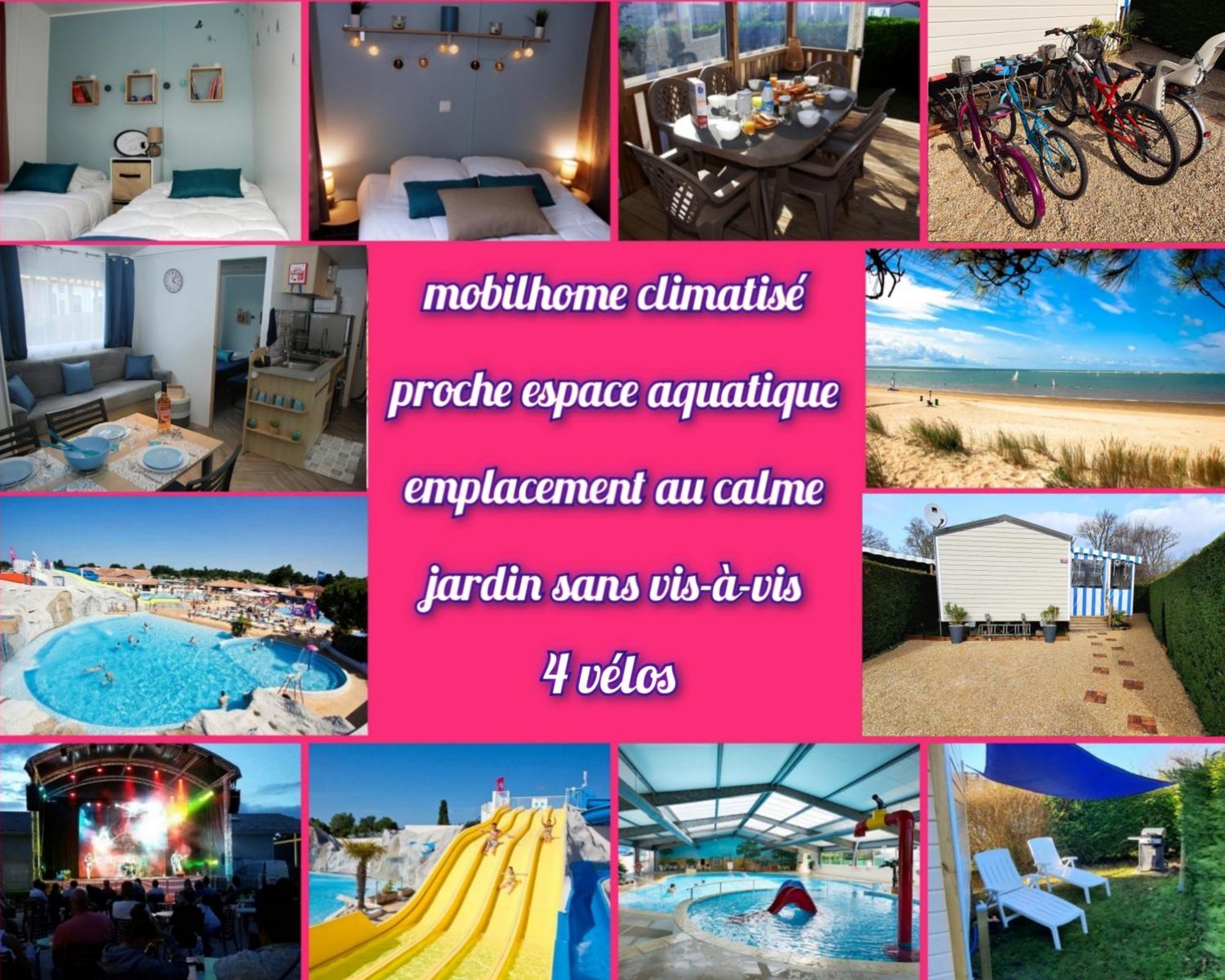 Mobilhome 2Ch Climatise-Terrasse Fermee-4 Velos-Camping 4 Etoiles Les Charmettes Les Mathes Luaran gambar